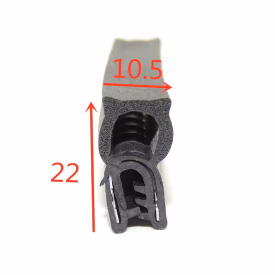 Electronic Cabinet Door Rubber Seal Strip with Metal Reinforced